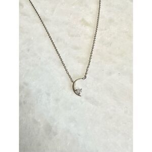 Nadri cubic zirconia crescent moon necklace